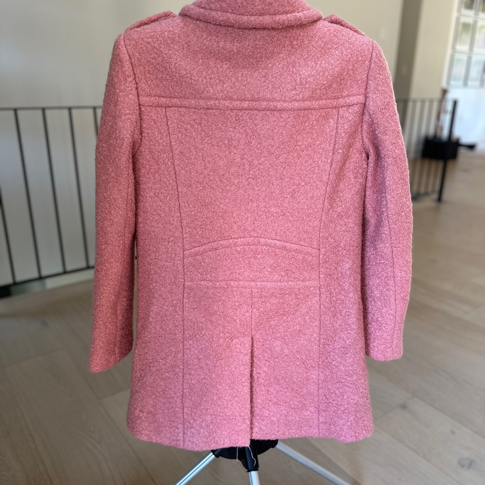 LOFT Textured Wool Moto Pea Coat Sutton Pink Medium - Picture 9 of 10